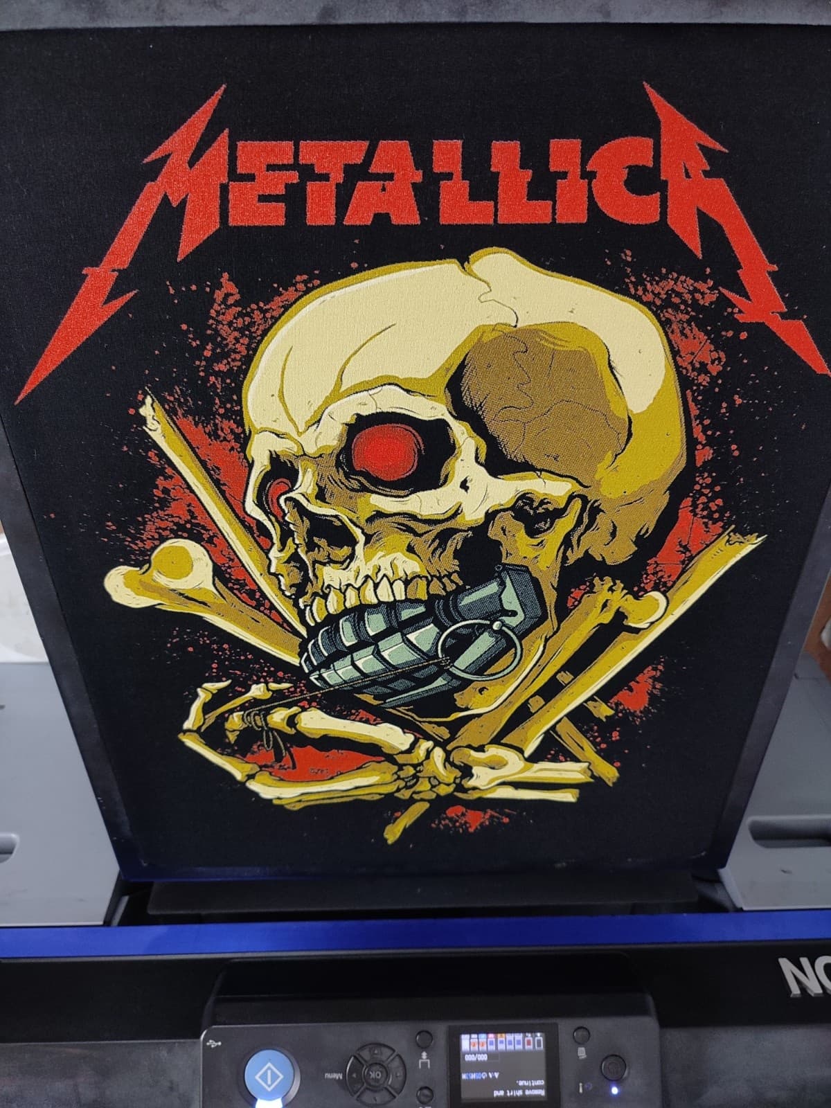 Soft water-based screen print on light cotton tee with smooth finish